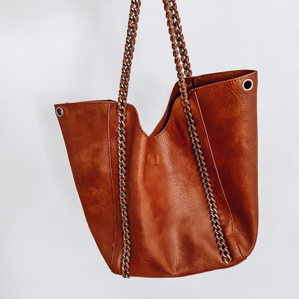 Adorable rust brown leather bag